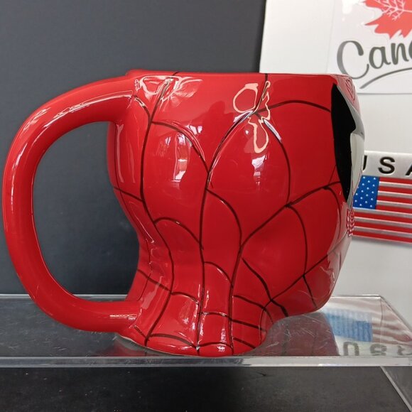 Marvel Spiderman Face 3D Ceramic Mug, 20 oz, Red, V. Good, No Chips 2015 CN - Picture 9 of 12